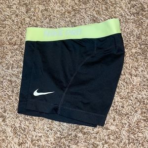 Neon Nike pro spandex shorts